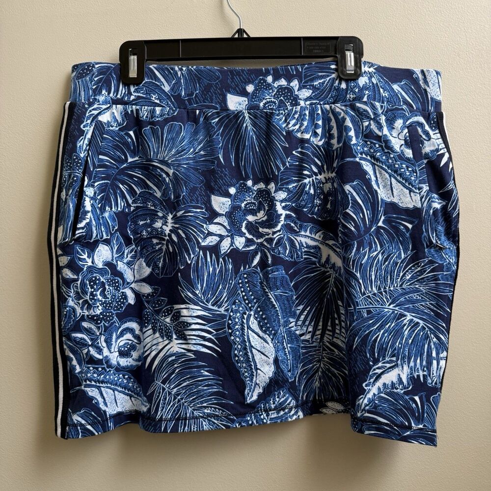 TALBOTS Petite Blue Contrast Stripes Mini golf tennis paddle ball Skort Size XL